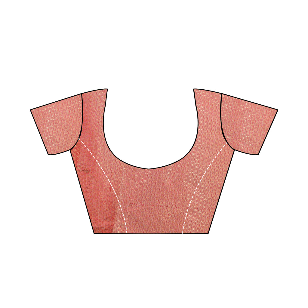 Rose Gold Brasso Saree with Metallic Grey Border